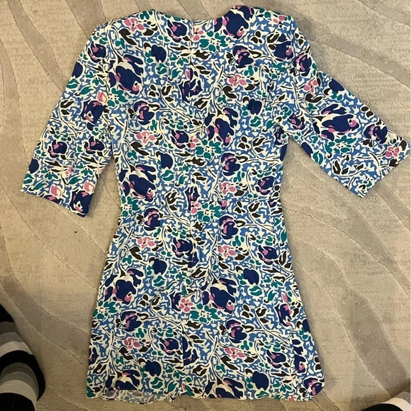 ba&sh Orika Print Knotted Front Mini Dress, size Medium - Picture 6 of 7